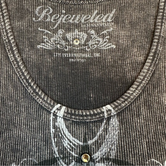 Bejeweled by Susan Fixel Distressed Tank ~ Swarovski Crystals & Metal Studs - Picture 8 of 10